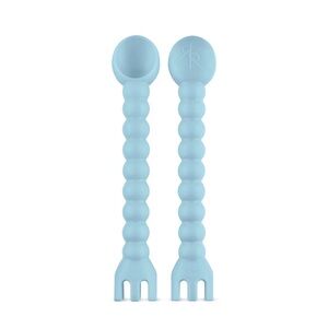 Ryan + Rose cutie tensile Blue Baby Spoon and Fork Set/2